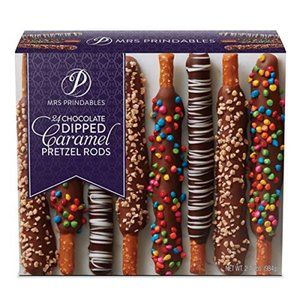 Mrs. Prindables 24 Chocolate Dipped Caramel Pretzel Rods 2.11 lbs